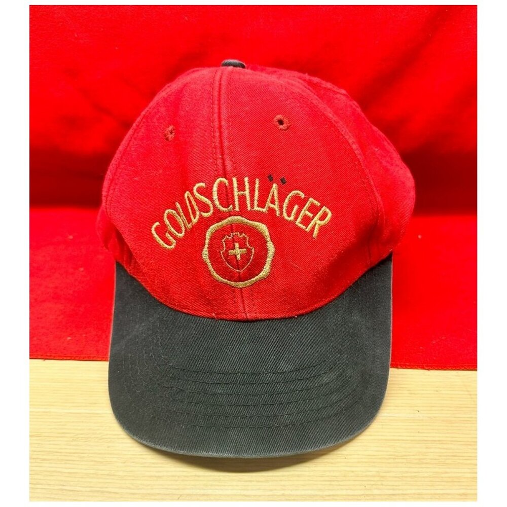 Goldschlager "Yikes!" Cap Red Fabric Adult Men's One Size Snap Adjustable